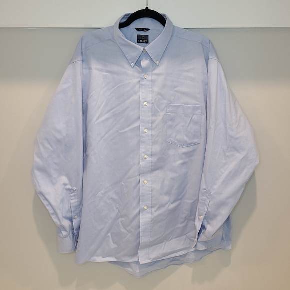 ๐ Chaps No Iron Blue Dress Shirt 18 34/35 - Picture 2 of 4
